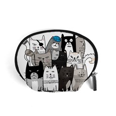 Cute Cat Hand Drawn Cartoon Style Accessory Pouch (small)