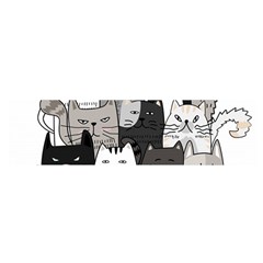 Cute Cat Hand Drawn Cartoon Style Oblong Satin Scarf (16  X 60 )