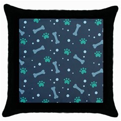 Bons-foot-prints-pattern-background Throw Pillow Case (black)