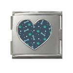 Bons-foot-prints-pattern-background Mega Link Heart Italian Charm (18mm) Front