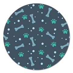 Bons-foot-prints-pattern-background Magnet 5  (round)