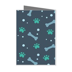 Bons-foot-prints-pattern-background Mini Greeting Cards (pkg Of 8)