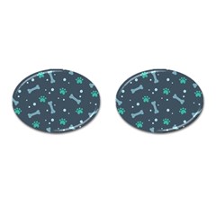 Bons-foot-prints-pattern-background Cufflinks (oval)