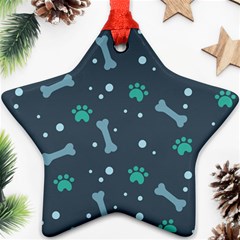 Bons-foot-prints-pattern-background Star Ornament (two Sides)