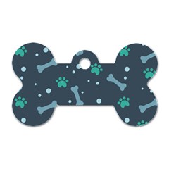 Bons-foot-prints-pattern-background Dog Tag Bone (one Side) by Jancukart