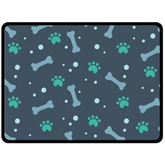 Bons-foot-prints-pattern-background Fleece Blanket (large)  by Jancukart