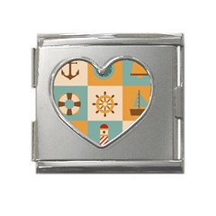 Nautical-elements-collection Mega Link Heart Italian Charm (18mm) by Jancukart