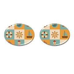 Nautical-elements-collection Cufflinks (oval)