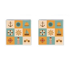 Nautical-elements-collection Cufflinks (square)