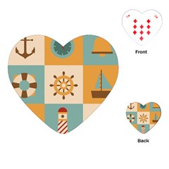 Nautical-elements-collection Playing Cards Single Design (heart) by Jancukart