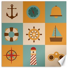 Nautical-elements-collection Canvas 12  X 12  by Jancukart