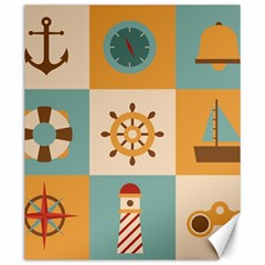 Nautical-elements-collection Canvas 20  X 24  by Jancukart