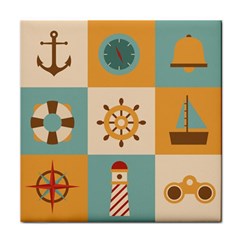 Nautical-elements-collection Face Towel