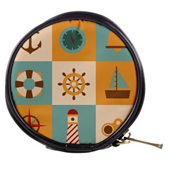 Nautical-elements-collection Mini Makeup Bag by Jancukart