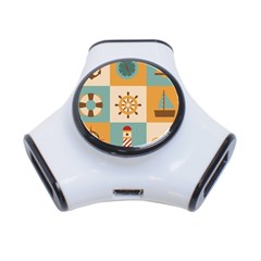 Nautical-elements-collection 3-port Usb Hub