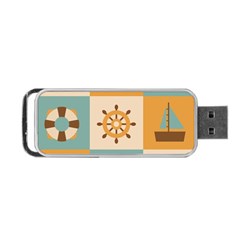 Nautical-elements-collection Portable Usb Flash (one Side)