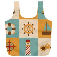 Nautical-elements-collection Full Print Recycle Bag (xxl) by Jancukart