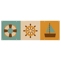 Nautical-elements-collection Banner And Sign 12  X 4 