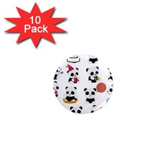 Playing-pandas-cartoons 1  Mini Magnet (10 pack) 