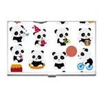 Playing-pandas-cartoons Business Card Holder Front