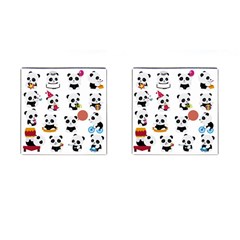 Playing-pandas-cartoons Cufflinks (Square)