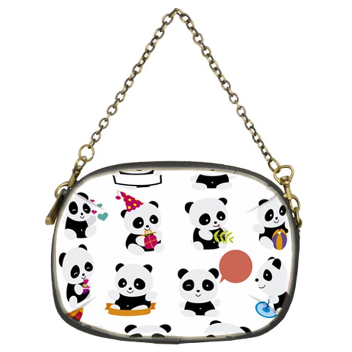 Playing-pandas-cartoons Chain Purse (Two Sides)