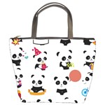 Playing-pandas-cartoons Bucket Bag Front