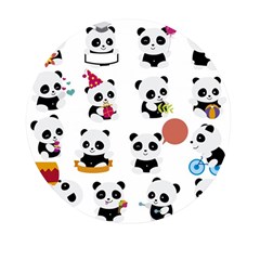 Playing-pandas-cartoons Mini Round Pill Box by Jancukart