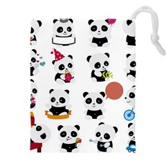 Playing-pandas-cartoons Drawstring Pouch (4XL)