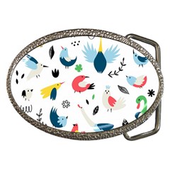 Vector-set-isolates-with-cute-birds-scandinavian-style Belt Buckles