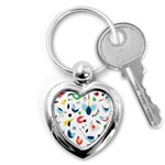 Vector-set-isolates-with-cute-birds-scandinavian-style Key Chain (Heart) Front