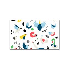 Vector-set-isolates-with-cute-birds-scandinavian-style Sticker (rectangular) by Jancukart