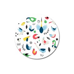 Vector-set-isolates-with-cute-birds-scandinavian-style Magnet 3  (round)