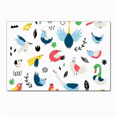 Vector-set-isolates-with-cute-birds-scandinavian-style Postcards 5  X 7  (pkg Of 10) by Jancukart