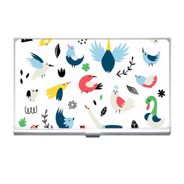 Vector-set-isolates-with-cute-birds-scandinavian-style Business Card Holder