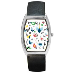 Vector-set-isolates-with-cute-birds-scandinavian-style Barrel Style Metal Watch