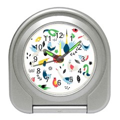 Vector-set-isolates-with-cute-birds-scandinavian-style Travel Alarm Clock by Jancukart