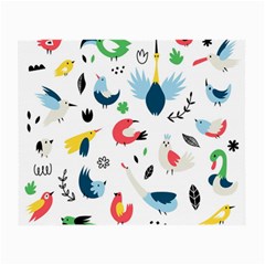 Vector-set-isolates-with-cute-birds-scandinavian-style Small Glasses Cloth (2 Sides)