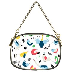 Vector-set-isolates-with-cute-birds-scandinavian-style Chain Purse (one Side) by Jancukart