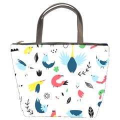 Vector-set-isolates-with-cute-birds-scandinavian-style Bucket Bag