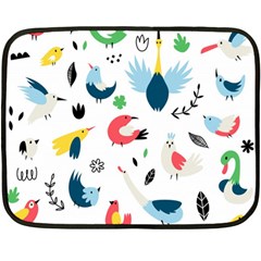 Vector-set-isolates-with-cute-birds-scandinavian-style Fleece Blanket (mini) by Jancukart