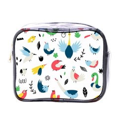 Vector-set-isolates-with-cute-birds-scandinavian-style Mini Toiletries Bag (one Side) by Jancukart