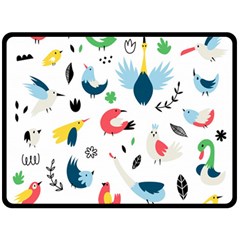 Vector-set-isolates-with-cute-birds-scandinavian-style Fleece Blanket (large) 