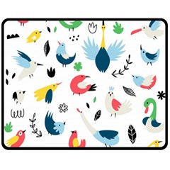 Vector-set-isolates-with-cute-birds-scandinavian-style Fleece Blanket (medium) 