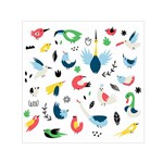 Vector-set-isolates-with-cute-birds-scandinavian-style Square Satin Scarf (30  x 30 ) Front