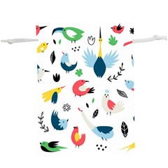 Vector-set-isolates-with-cute-birds-scandinavian-style  Lightweight Drawstring Pouch (xl) by Jancukart