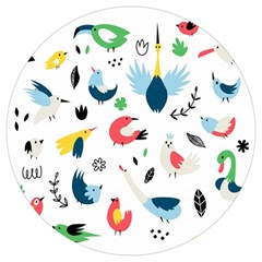 Vector-set-isolates-with-cute-birds-scandinavian-style Round Trivet by Jancukart