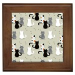 Cute-cat-seamless-pattern Framed Tile Front