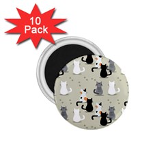 Cute-cat-seamless-pattern 1 75  Magnets (10 Pack) 