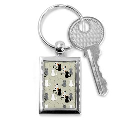 Cute-cat-seamless-pattern Key Chain (rectangle)